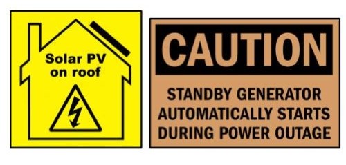 Alternate power signage sticker 