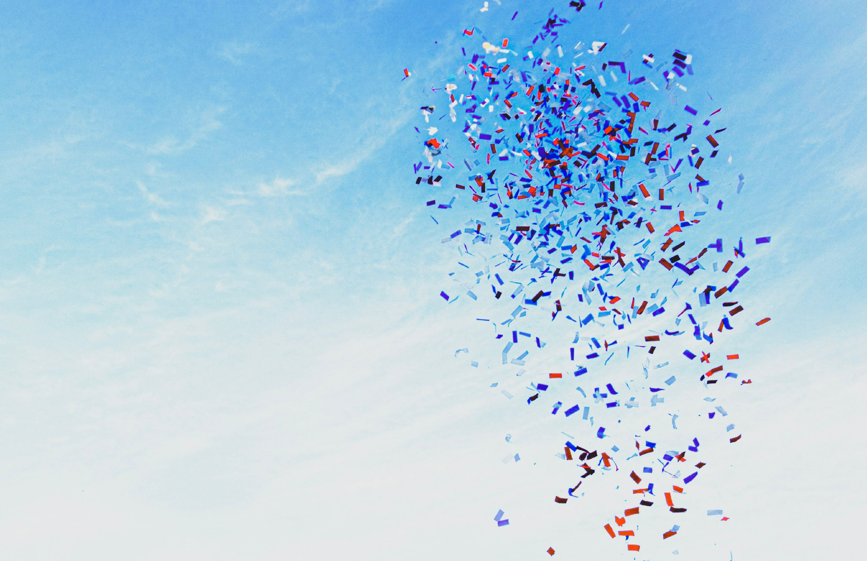 Picture of confetti in the air.