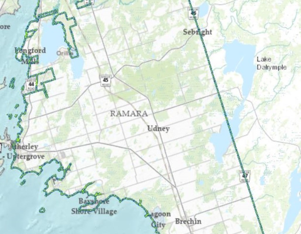 A GIS map of the Township of Ramara