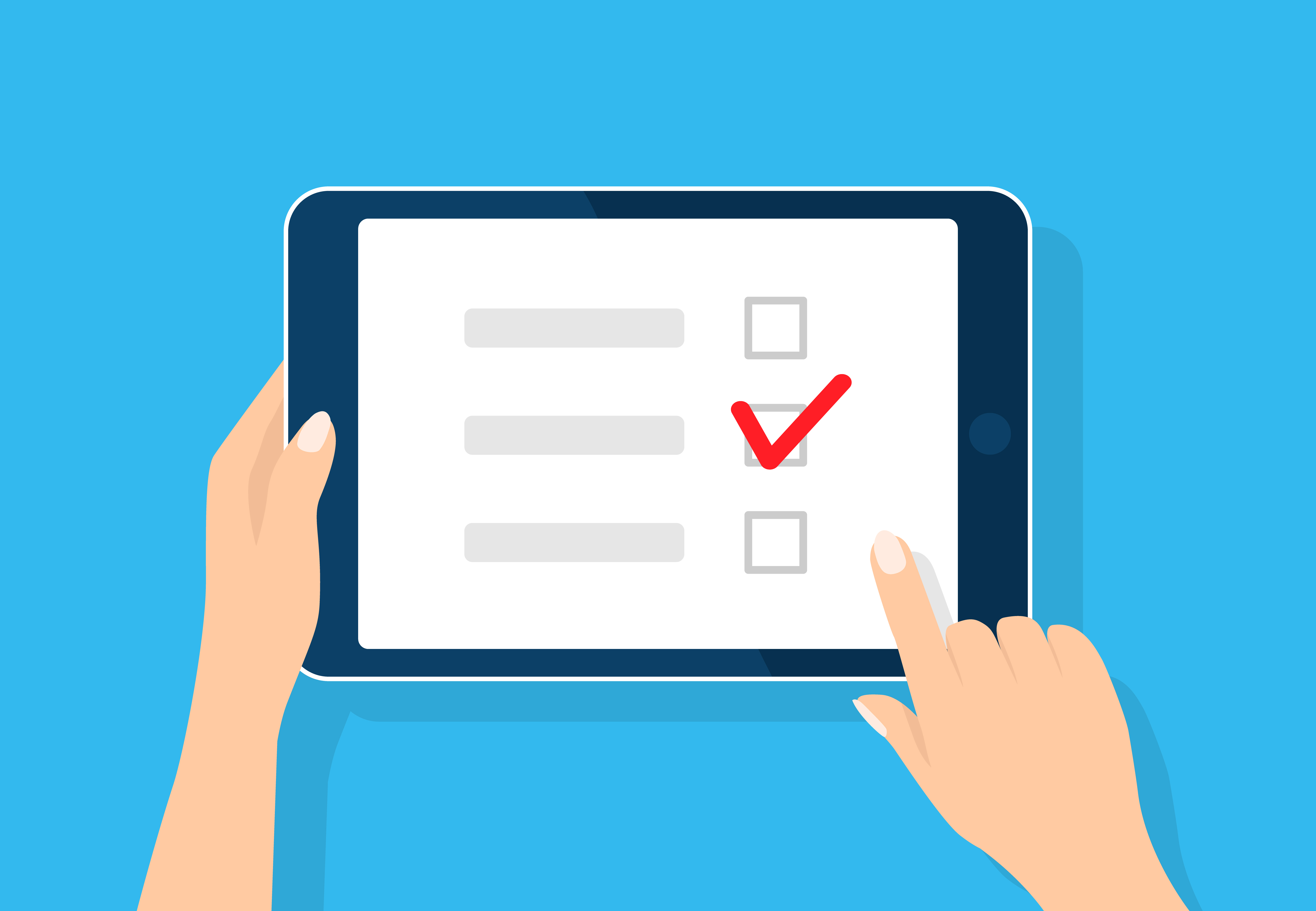 Picture of a person completing a survey