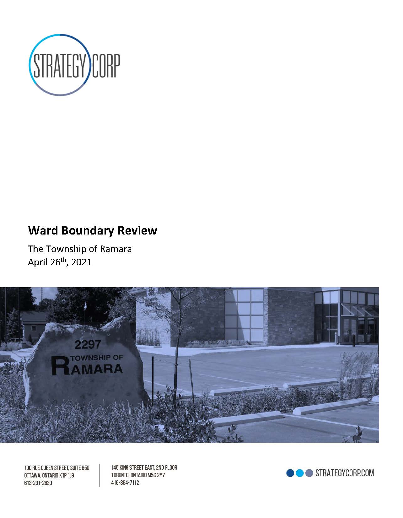Page of the final report from StrategyCorp