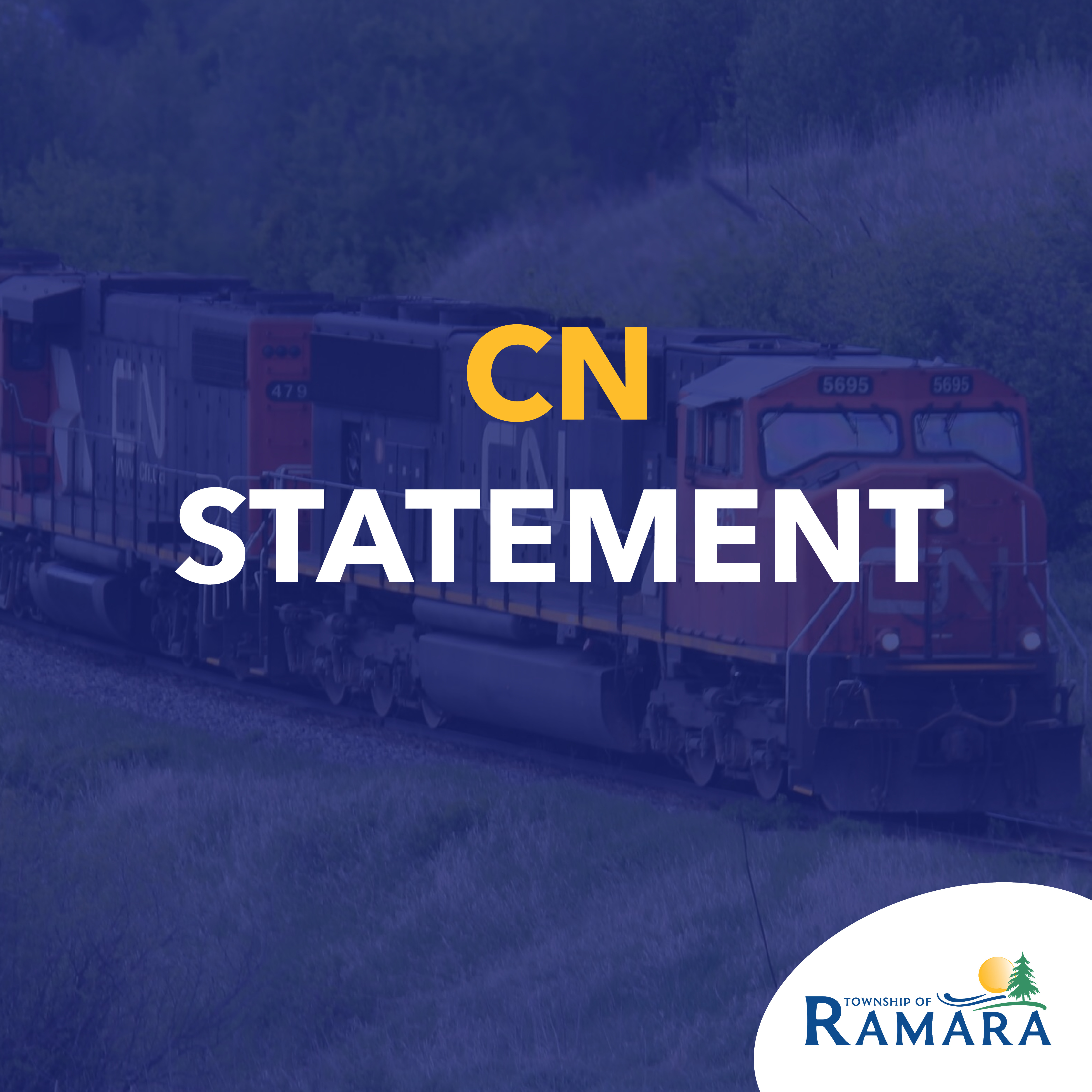 CN Statement letters in the background a train