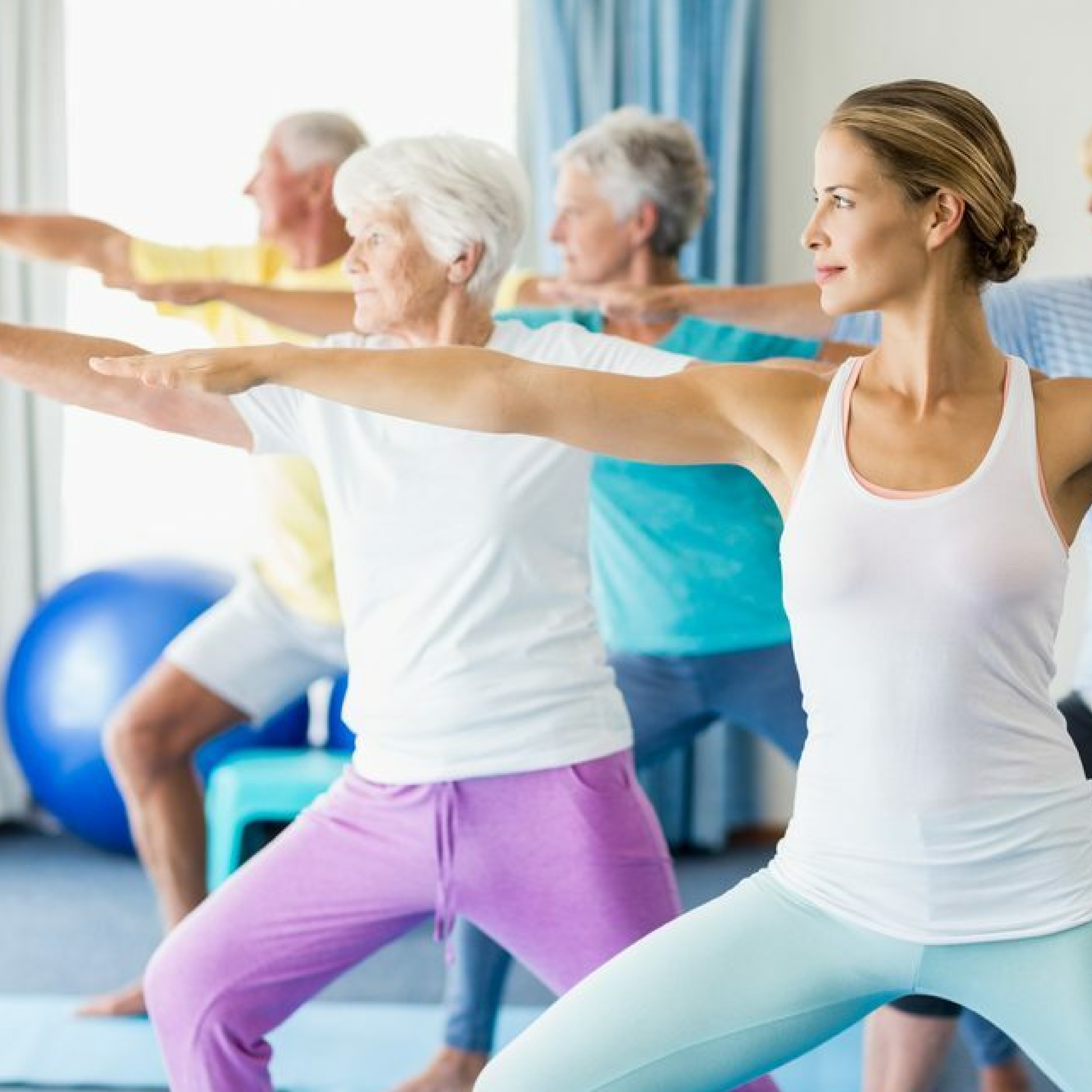 Picture of a group of women doing yoga