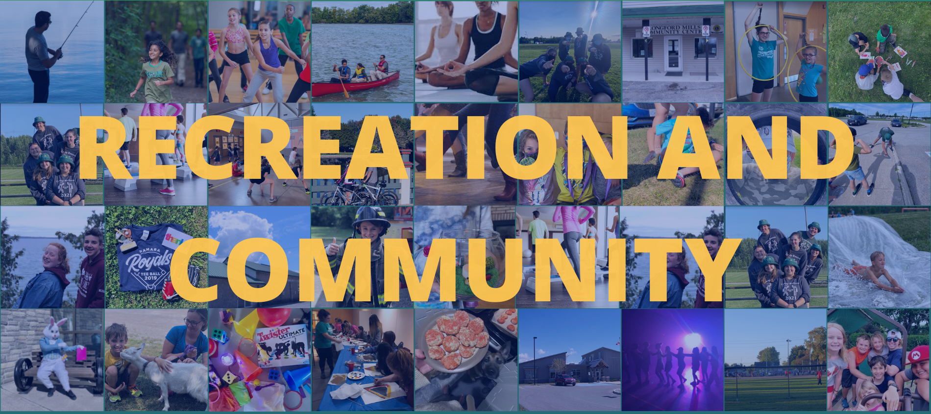 collages of programs with the caption "rECREATION AND cOMMUNITY"