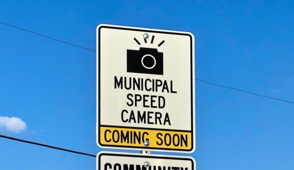 Municipal Speed Camera Coming Soon Sign